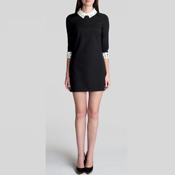 TED BAKER 'Currie' Lace Detail Knit Tunic Dress In Black 3 - Picture 8 of 12